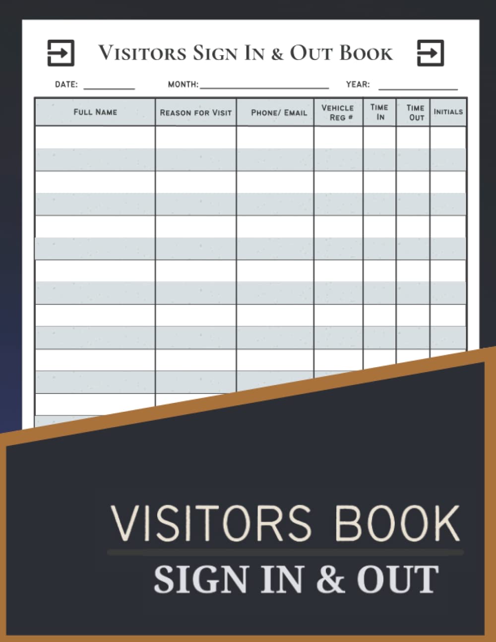 Visitors Book Sign In and Out: Track and Trace Sign In Book With Vehicle Reg & Contact Tracing Register For Workplace & Businesses| Record Over 2400 Entries| 8.5 x 11