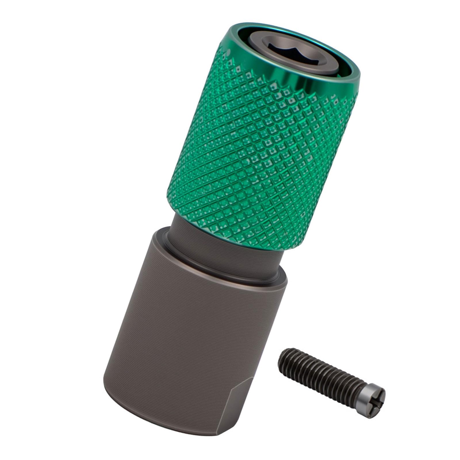 Tool Conversion Bit Adapter 1/4 in Holder, Carbon Steel Threaded Body with Knurled Sleeve for Installation Work Bit Holder Converter Threaded Connector Drill Adapter Grinder Sleeve Tool Change