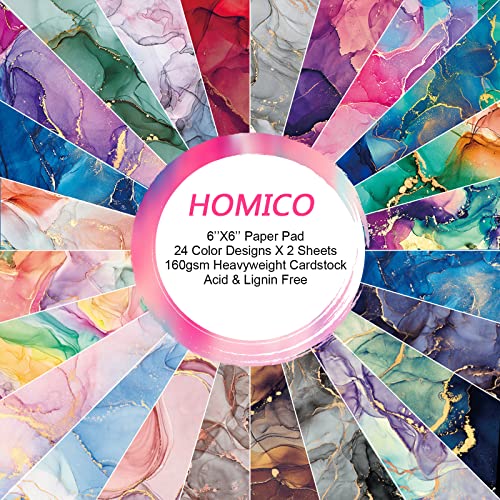 48 Sheets Marble Scrapbook Paper Pad 6"X6" Decorative Cardstock Paper Colored Single-Sided Decopodge Paper Scrapbooking Supplies Junk Journal Journaling Supplies Craft Paper Sheets… #TOP18