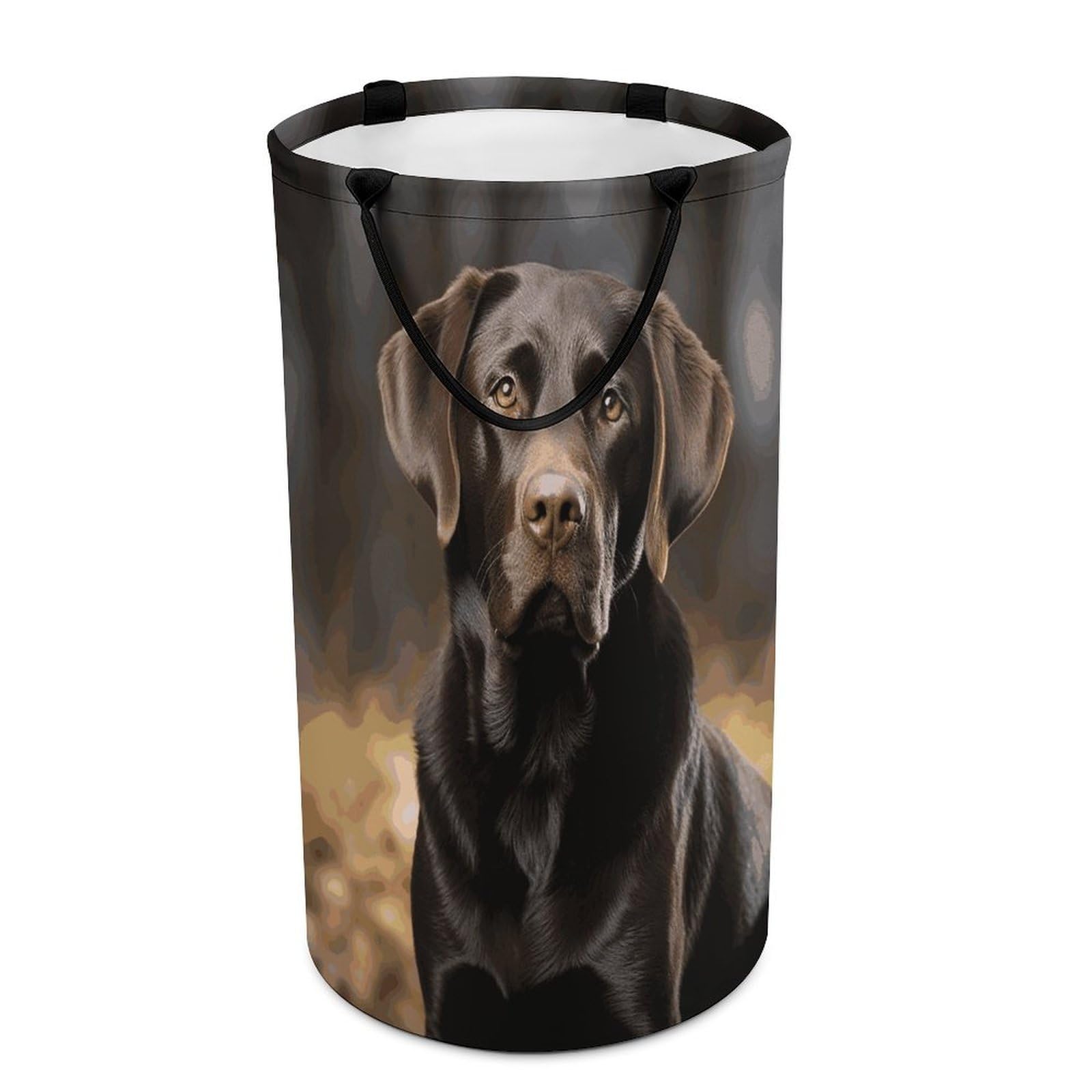 Panier à linge imperméable et pliable avec poignée imprimé labrador