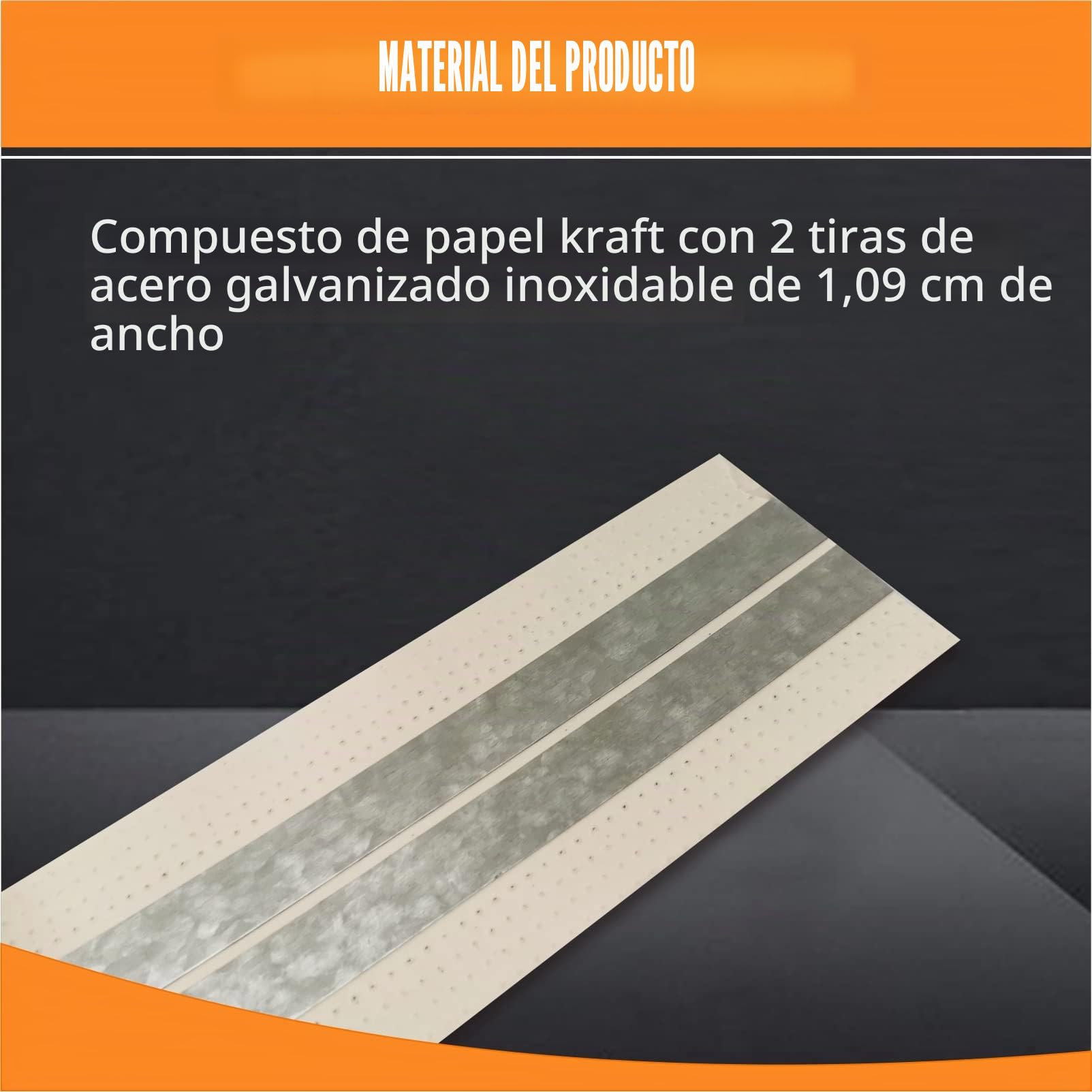 Cinta reforzada para esquinas de paneles de yeso para paredes, cinta con metal para esquina interior y exterior de paneles de yeso, 5 cm x 30,5 m, 1 rollo, sin lado adhesivo