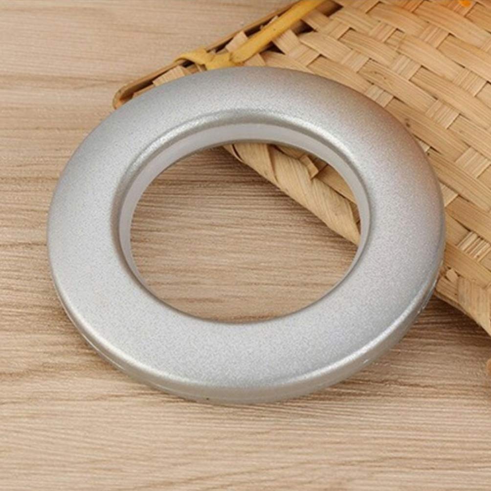 Wakauto Curtain Tape Buckle 20 Pieces Low Noise Eyelet Ring for Blind Curtain Rod (Silver)