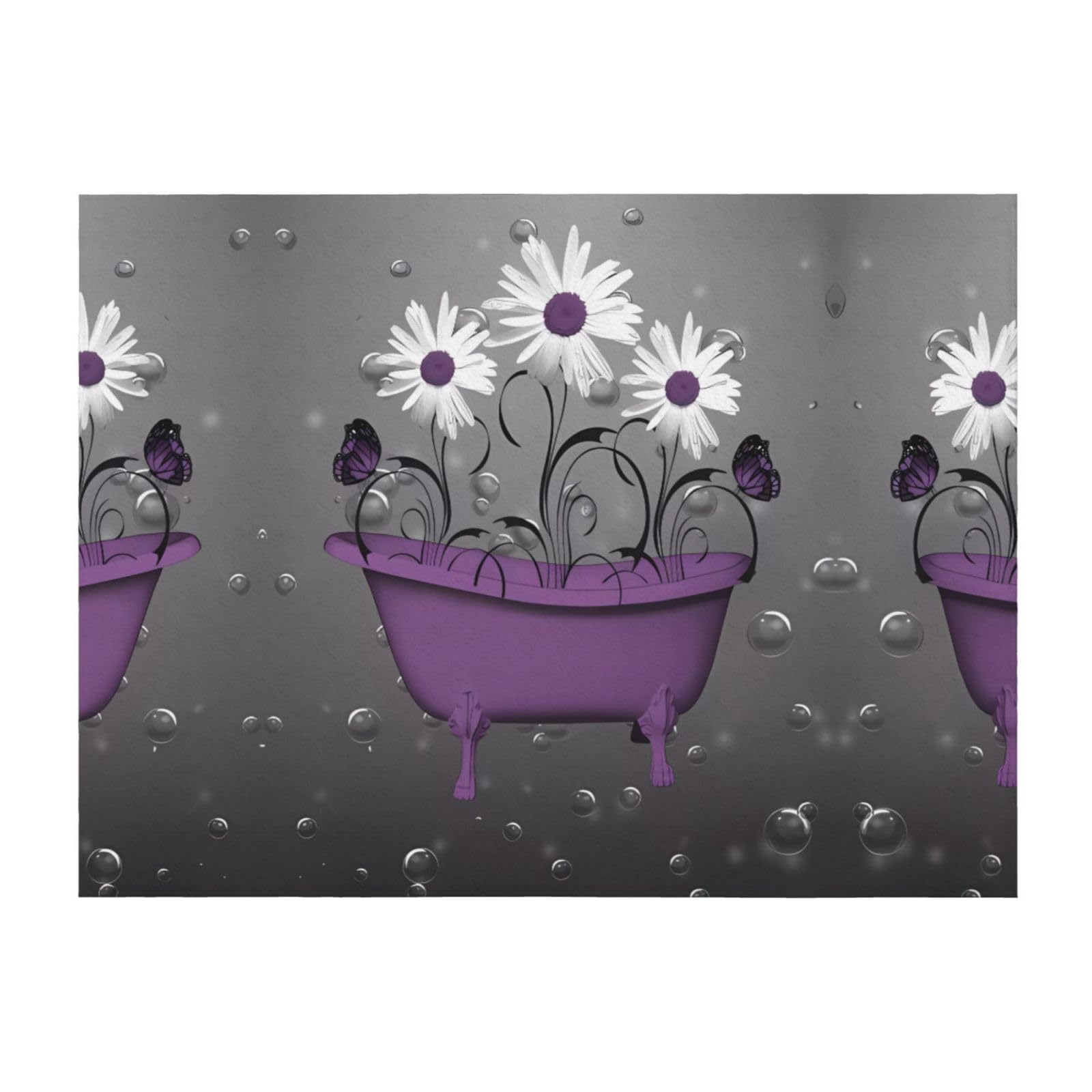 Couverture polaire douce haut de gamme au motif marguerites PHAYAH