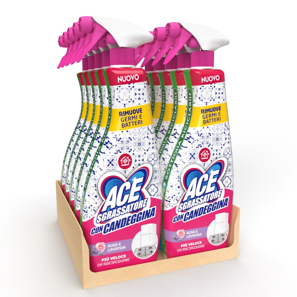 ACE Spray Sgrassatore Rosa 10x600ml - Igienizzante Multiuso