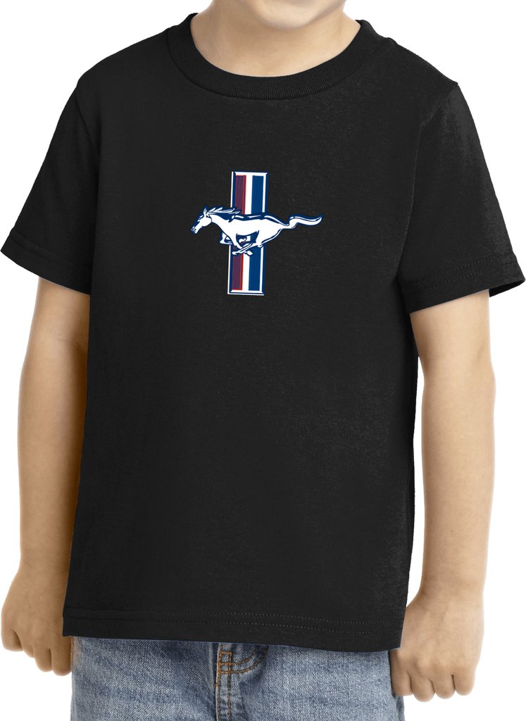 Kids Ford Legend Lives Crest (Small Print) Toddler T-Shirt, Black, 4T