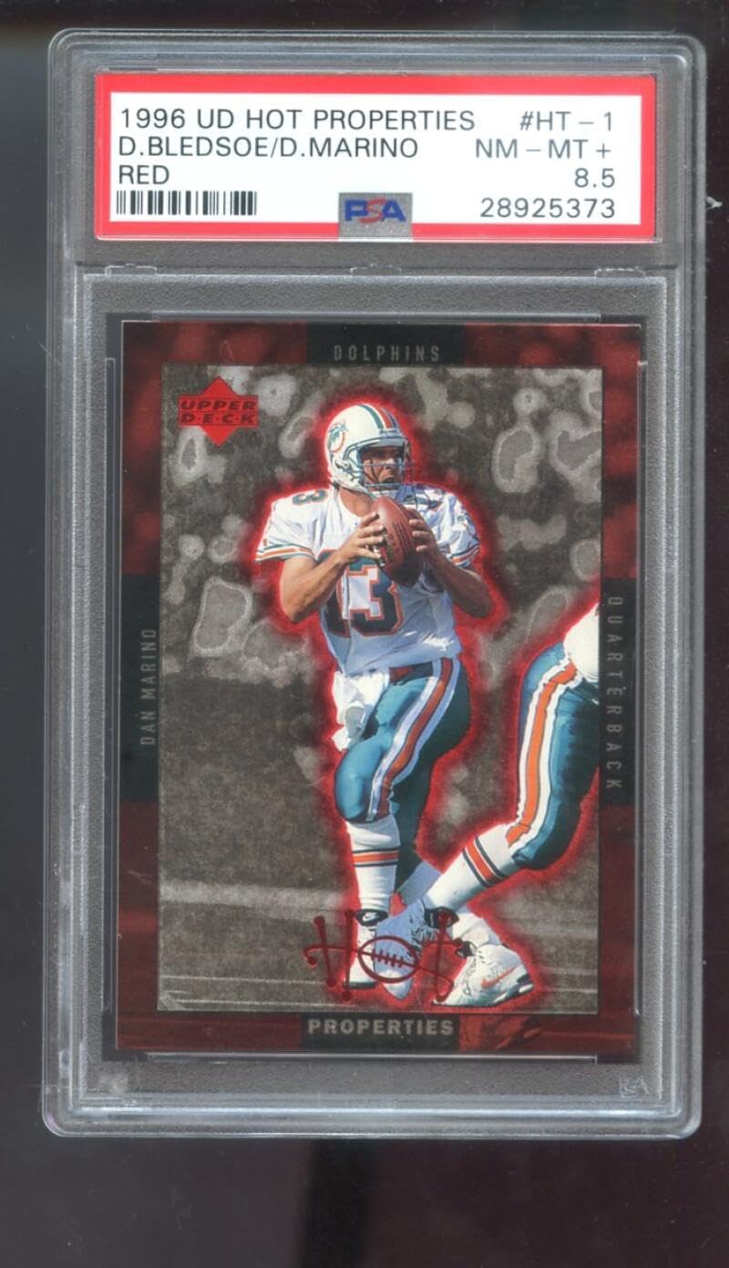 1996 Upper Deck UD Hot Properties Red #HT-1 Dan Marino Drew Bledsoe PSA 8.5 Graded Football Card NFL Miami Dolphins