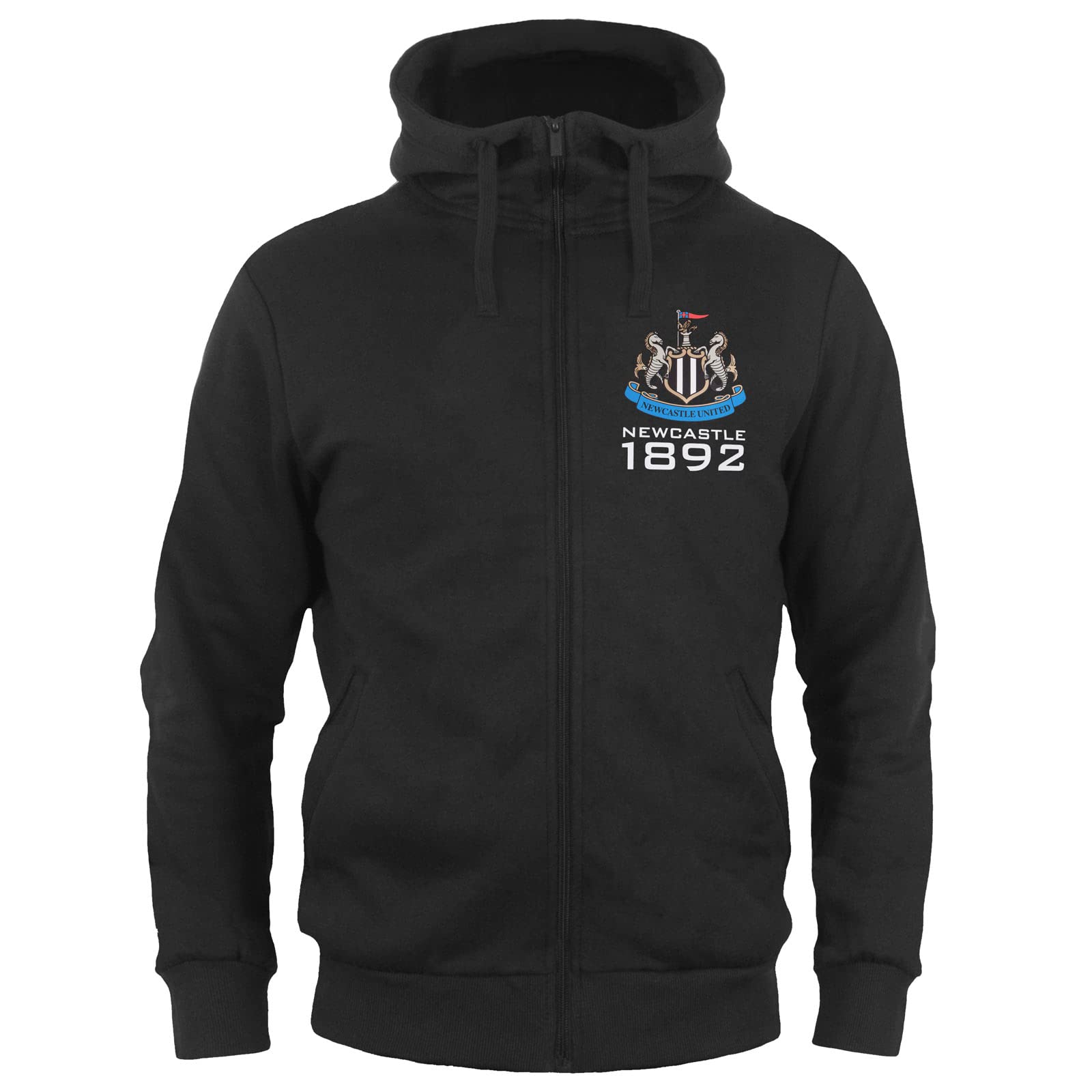 Newcastle United FC Official Football Gift Mens Zip Hoody Fleece Black 3XL