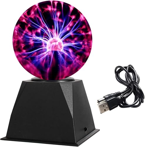 Lámpara de bola de plasma mágica de 5 pulgadas, sensible al tacto y al sonido, lámpara de plasma interactiva alimentada por USB, globo de nebulosa,
