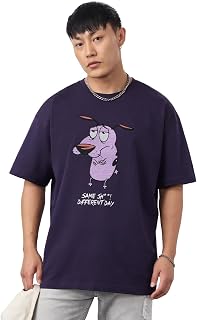 The Souled Store Courage: Different Day Men and Boys Short Sleeves Round Neck Graphic Embroidered Cotton Lightweight All-S... Price In India