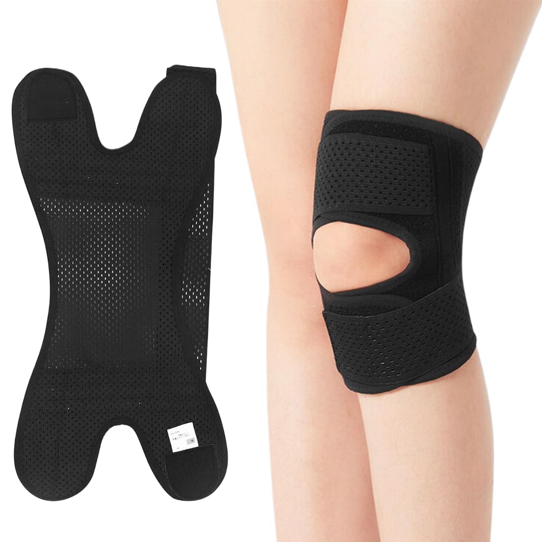 Kniebandage Männer Damen,Knee Support mit Stabilisatoren & klettverschluss für Meniskus Arthrose, Verstellbare Patella Kniestütze Kniebandage,mit Seitenstabilisatoren für Meniskus Riss Knieschmerzen