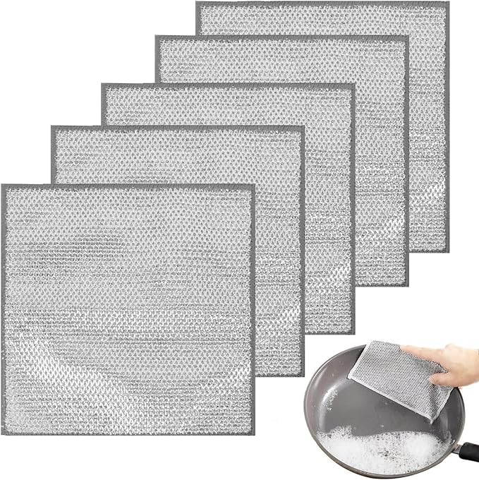 30 Strofinacci In Filo Metallico Riutilizzabili - Panni Multiuso Per Cucina Anti-Graffio 20x20 Cm - Foto 9