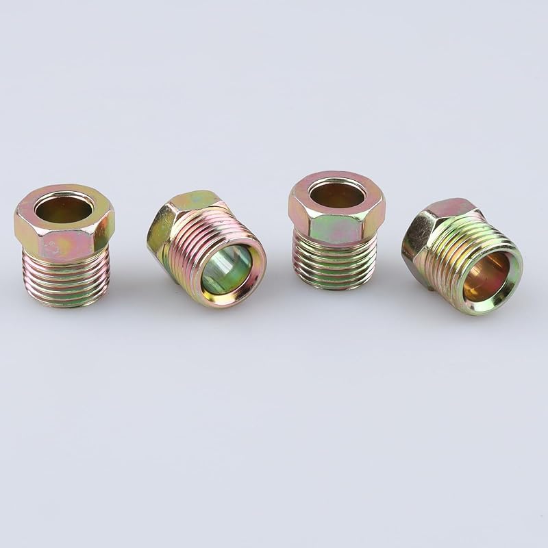 Porcas de tubo para linha de freio AC PERFORMANCE 5/8"-18 para tubo de 3/8" com flare invertido – Kit com 4 unidades