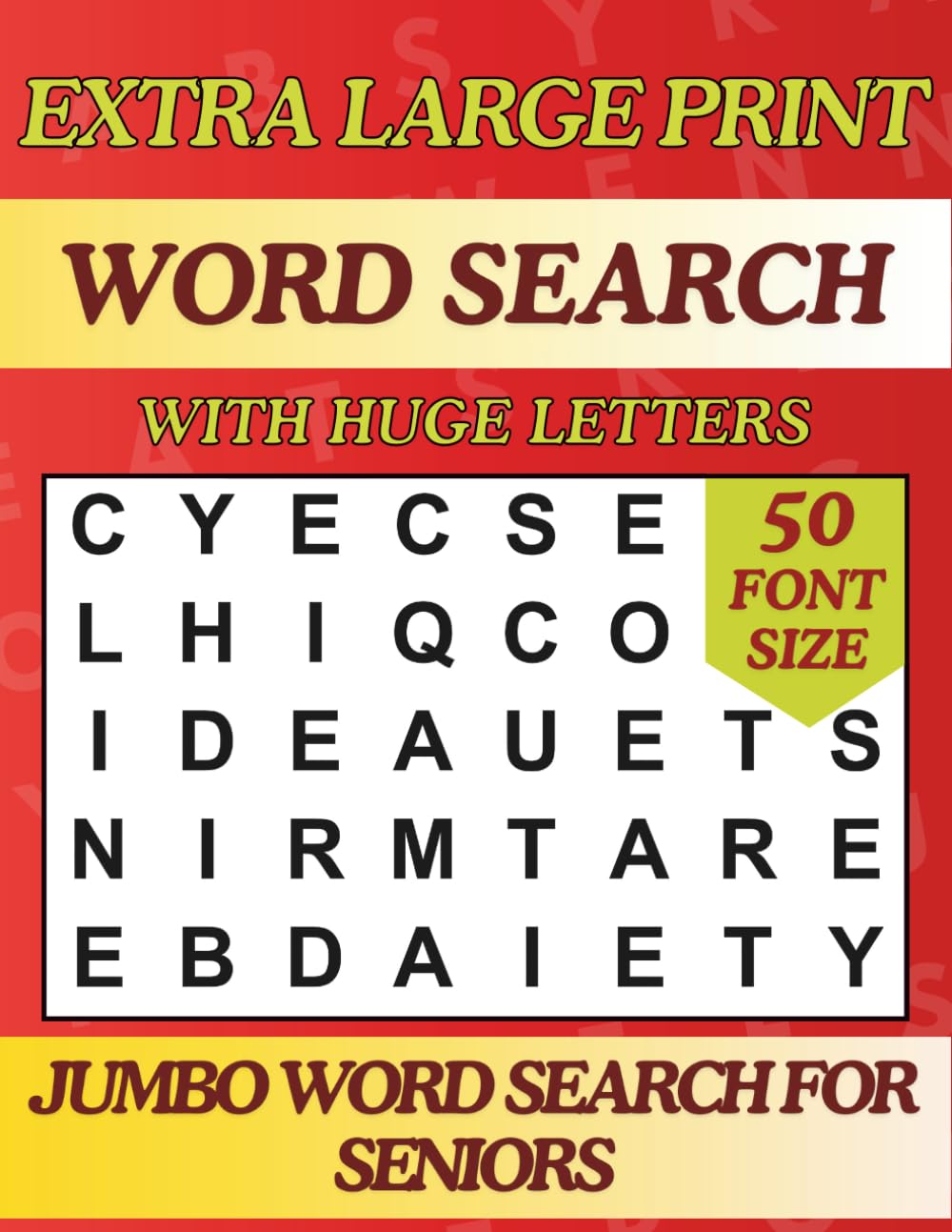 Extra Large Print Word Search for Seniors and Adults: Jumbo Word Find Book with Themed Puzzles and Huge Letters (Big 50 Pt Font Size) (Extra Large ... Letters To Have Fun And Relax (50 Font Size))