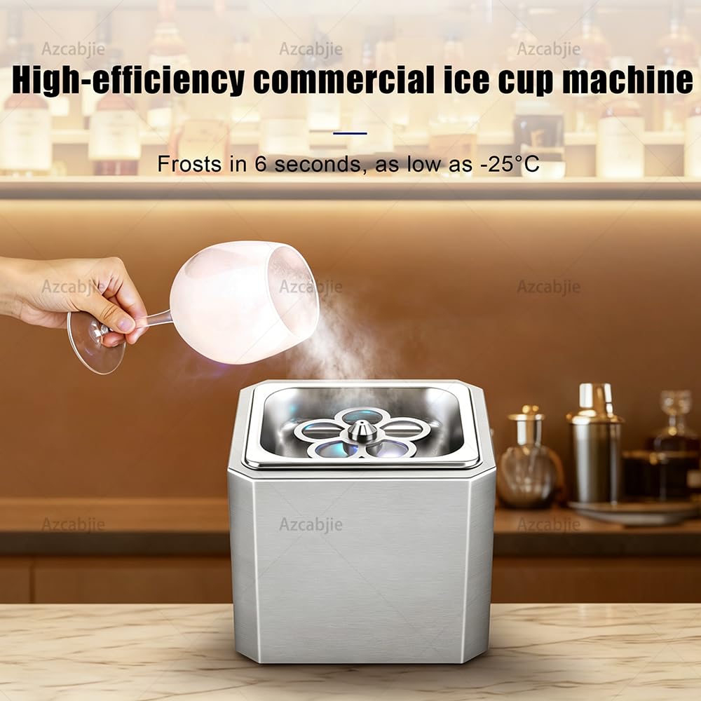 Enfriador De Vasos De Acero Inoxidable De Uso Comercial A | Equipo Profesional Para Bares, Restaurantes Y Cocinas, Ideal Para Cerveza, Cócteles Y Vino
