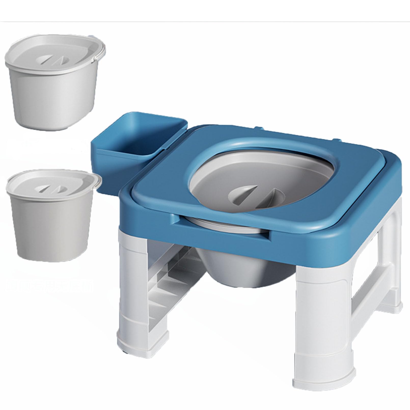 Adjustable Bedside Commode, Portable Toilet, Commode Chair, Raised Toilet Seat, Holds Up to 330 Pounds,Tool-Free Assembly, Durable Toilet Chair for Adults and Seniors