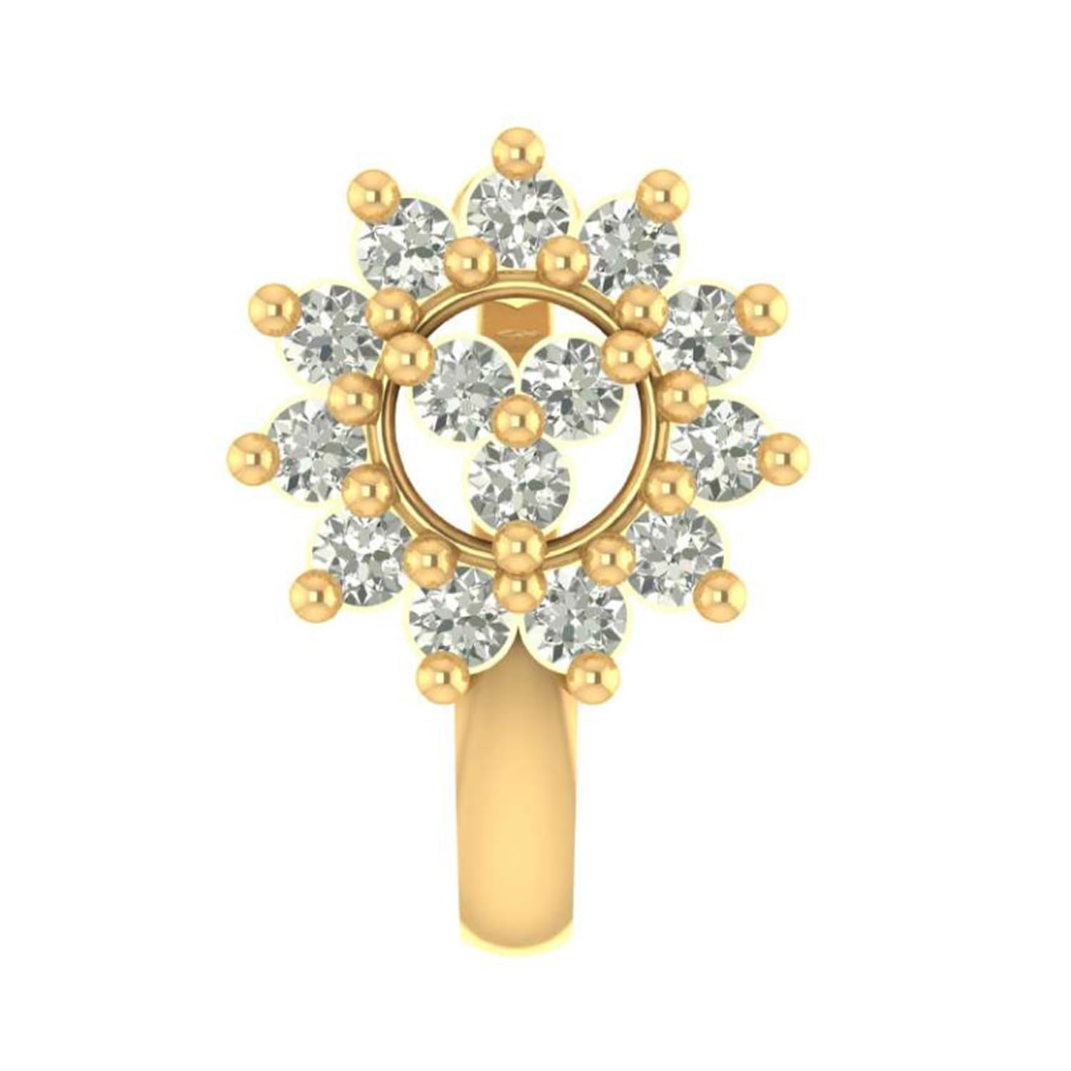 vama FASHIONS Gold Plated White Diamond Without Piercing Hole Clip on Nosepin Pressing Type Nose ring for Women & Girls-picture-29