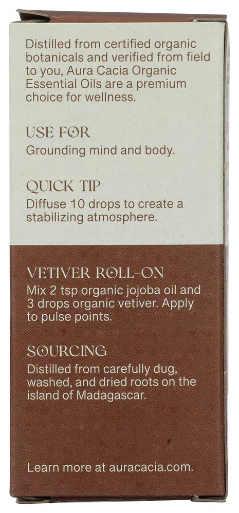 Aceite Esencial Orgánico de Vetiver Aura Cacia 0.25 Fl Oz miniatura 2