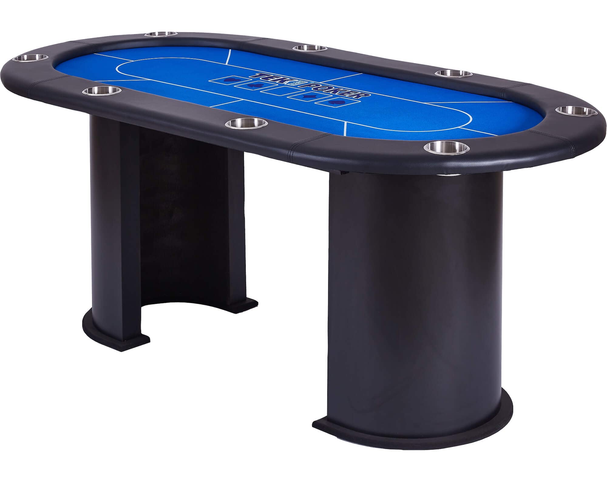 6ft Curved Leg Poker Table with Premium Baize - Cushioned Armrests - Detachable Legs