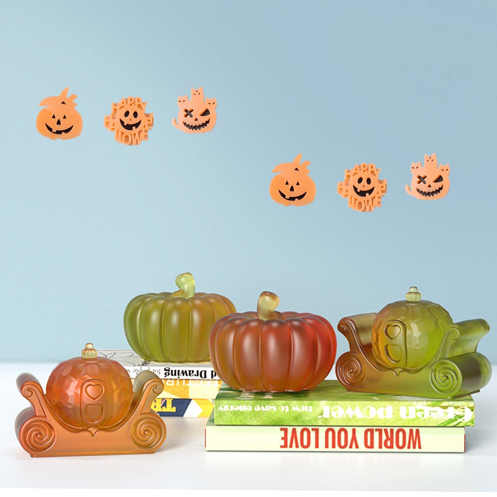 Lot De 3 Moules En Silicone Pour Bougies Citrouille Halloween - Résine, Cire, Savon - DIY Créatif