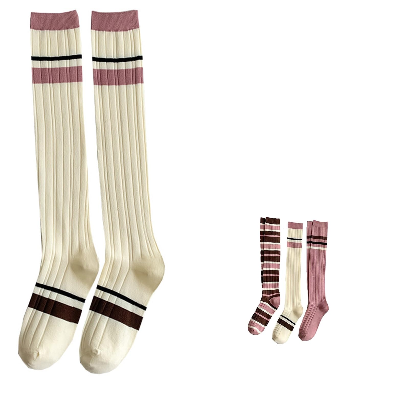 Calcetines altos de diseno elegante en algodon suave para mujer pack de 10