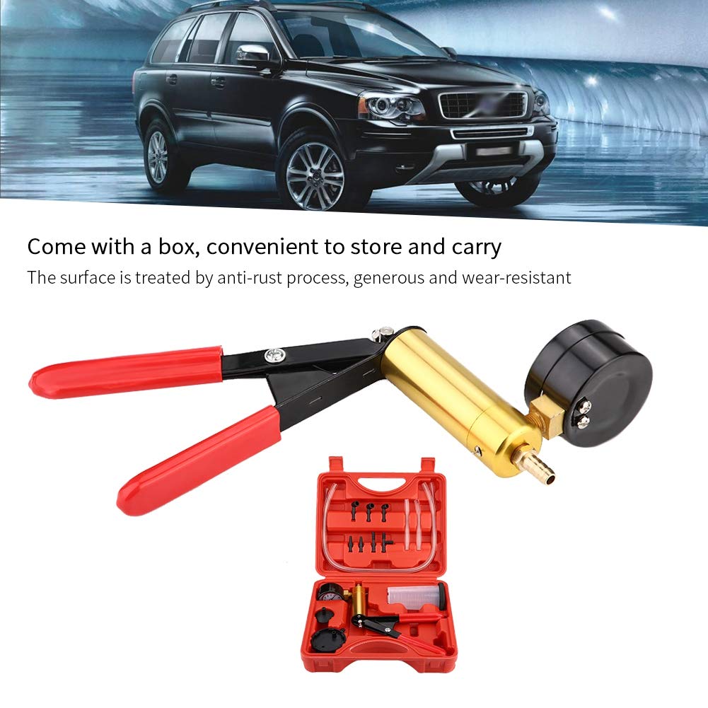 Bomba de vacío, Kit de comprobador de presión de Bomba de vacío Manual para automóvil, Herramienta de Prueba de Purga de Frenos