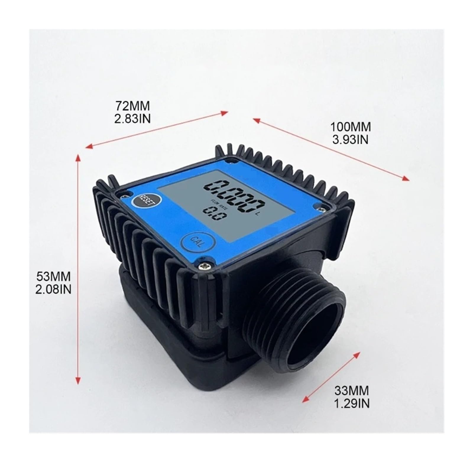 Medidor de Sensor de Flujo de líquido 10-120L/min Caudalímetro con Pantalla LCD DN25 Electrónico