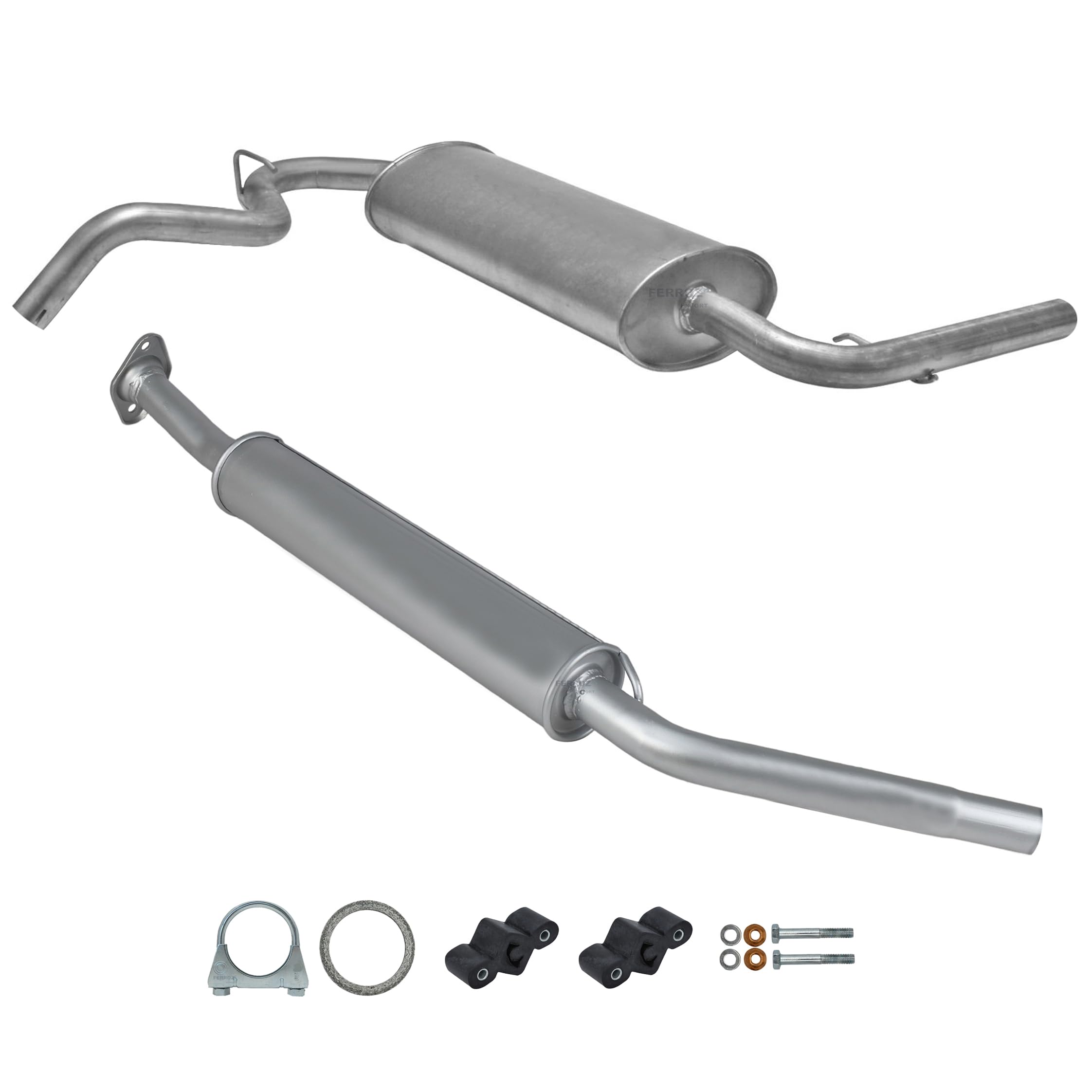 Ferroz Export Système d'échappement de rechange pour Lada Niva (2121) 1.7 4x4 à partir de 1996 - Échappement complet avec kit de montage.