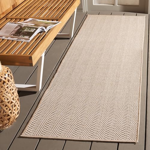 Safavieh tapete lavable para exterior 2'2" x 8' beige