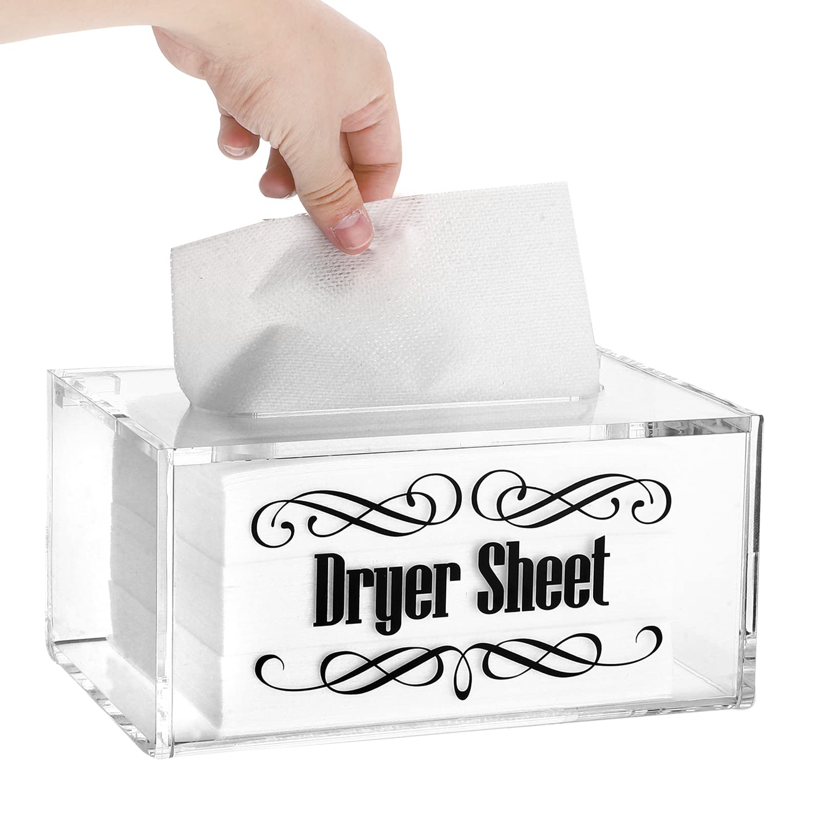 Buy Acrylic Dryer Sheet Dispenser with Hinged Lid Clear Dryer Sheet