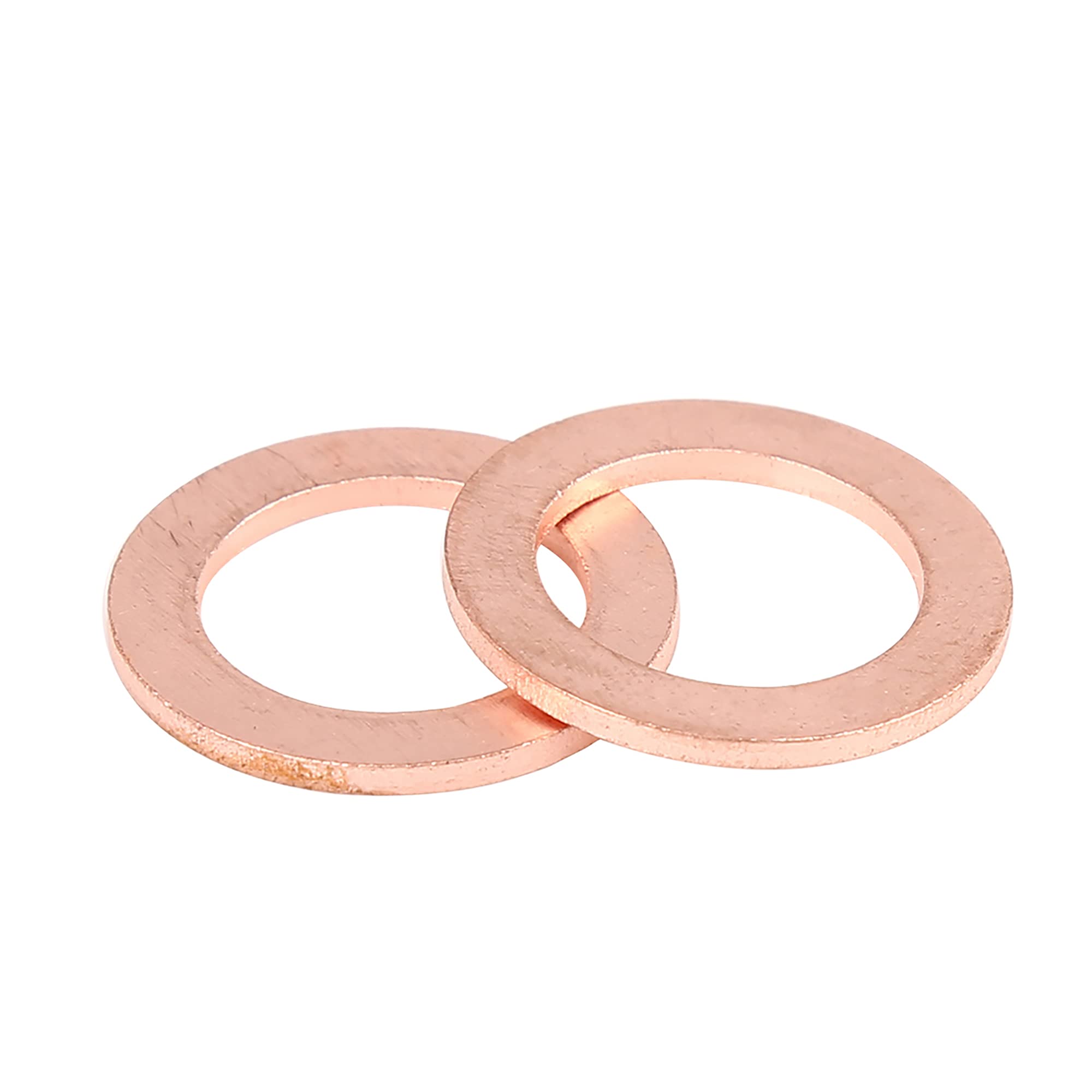 X AUTOHAUX 5pcs Copper Washer Flat Sealing Ring Spacer for Car 15 x 22 x 1.5mm, Rose Gold Tone, 15*22*1.5mm - Image 3