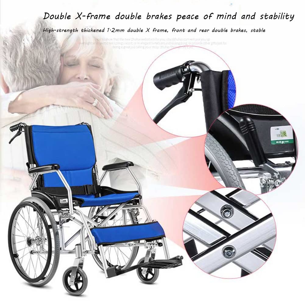 Sillas De Ruedas Plegables Sillas De Ruedas Sillas De Ruedas Ligeras Plegables Sillas De Ruedas Manuales Ligeras Autopropulsadas Para Adultos, Armazón De Aleación De Aluminio Portátil Y Plegab