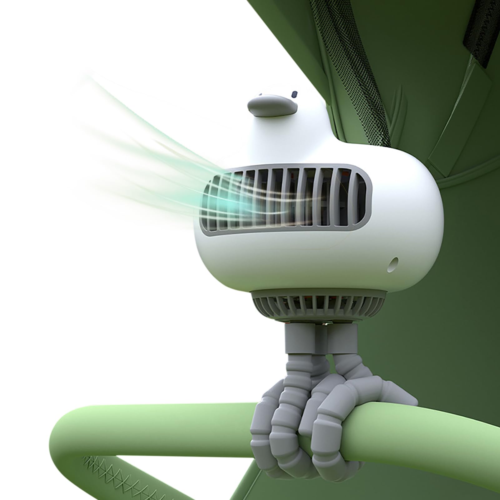 Ventilador portátil para cochecito, mini ventilador portátil para cochecito, ventilador pequeño con clip, ventilador portátil, desmontable de 3 velocidades, recargable, rotación de 360°, ventilador de