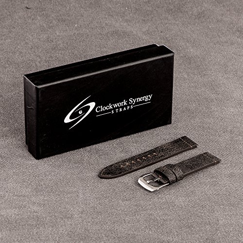 Clockwork Synergy® - 2- Piece Ss Premium Bomber Leather Watch Band 20Mm - Brown - Interchangeable Replacement Watch Straps #TOP2
