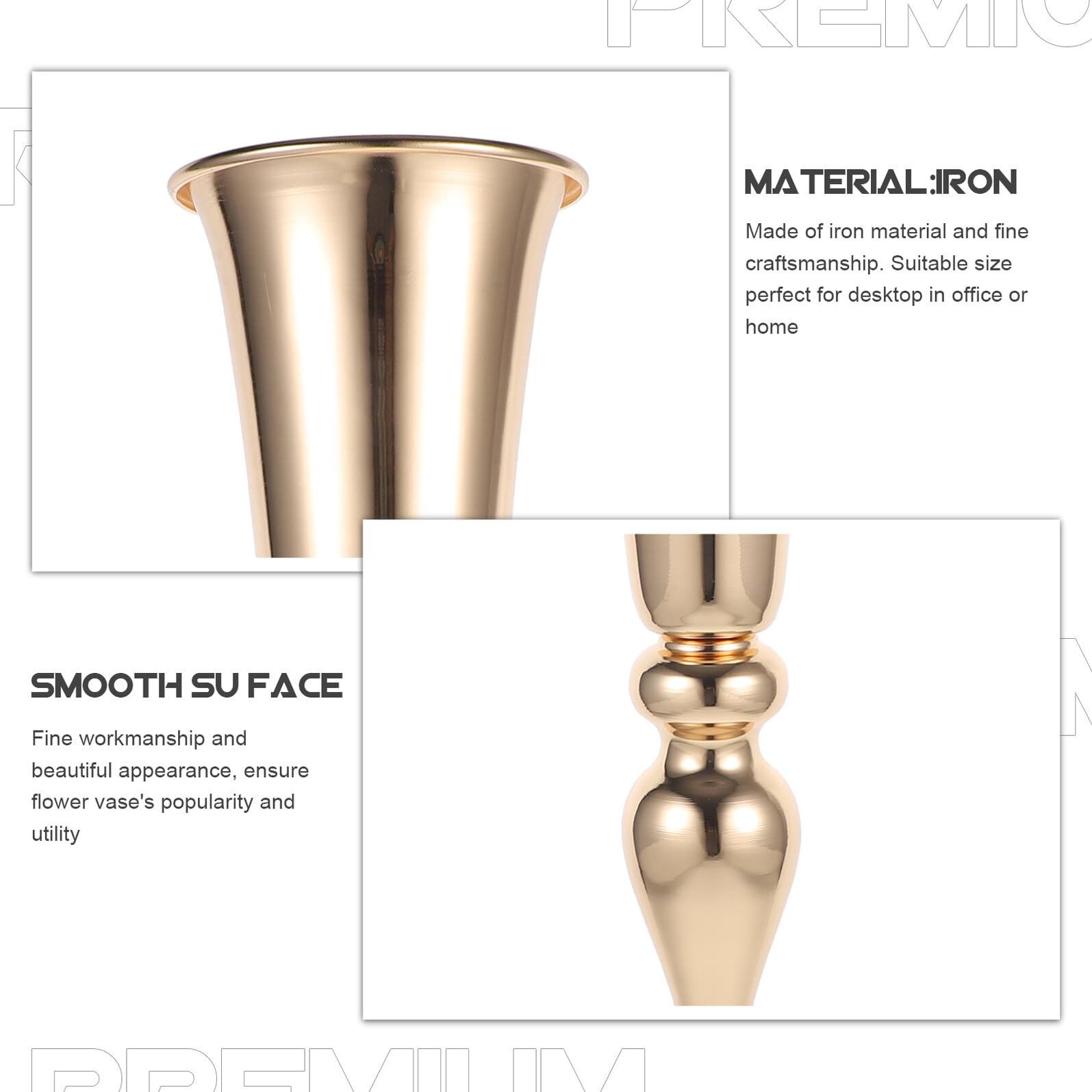 FOMIYES Vaso Centrotavola in Metallo a Forma di Tromba per Decorazioni Tavoli Matrimonio e Feste, Elegante e Resistente per Allestimenti e Composizioni Floreali