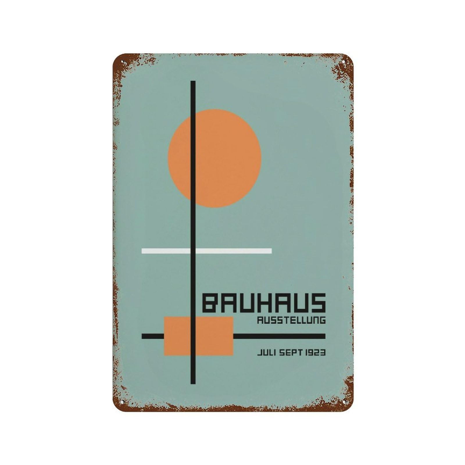 xiaoxiaoshen Bauhaus Geometric Exhibition Wall Decor Art Metal Tin Poster Modern Home Decor Art Home Bar Shop Decorations Vintage Sign 30x20cm