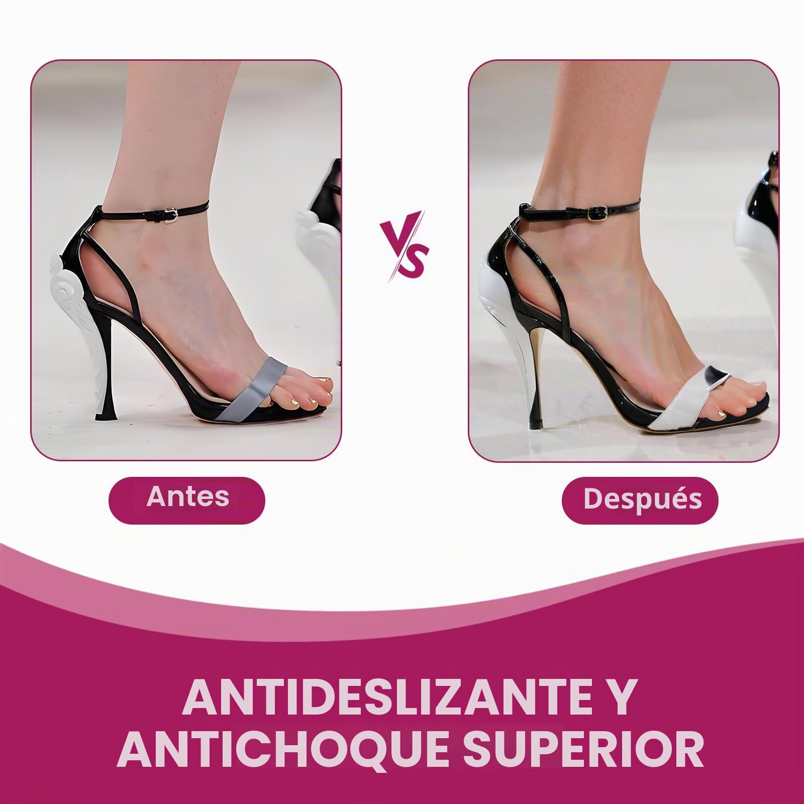 Plantillas invisibles 3/4 para mujer, paquete de 4 unidades, evita deslizamiento, absorbe golpes y sudor, para tacones altos, sandalias, bailarinas, talla S