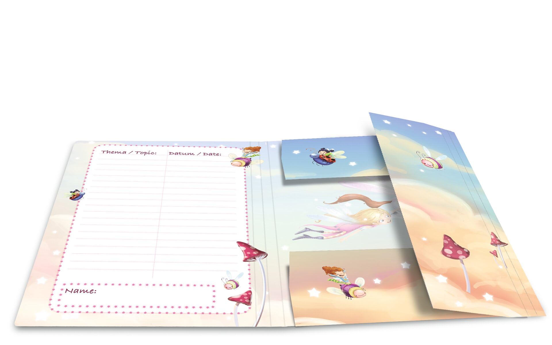 HERMA - Cartellina Portadocumenti A4 Per Asilo Con Motivo Danza Delle Fate | Set Da 3 | Con Elastico E Stampa Interna - Foto 2