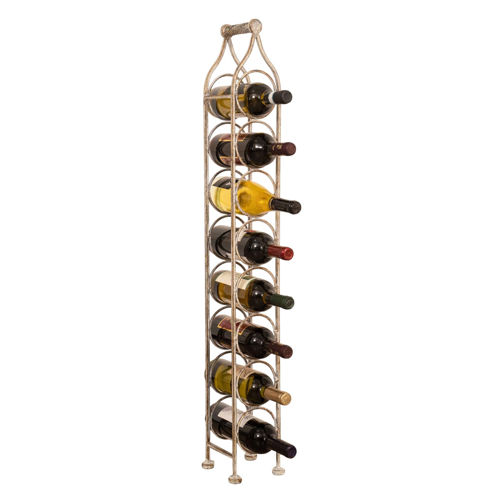 Biscottini Weinregal aus Schmiedeeisen – Wein- und Wasserflaschenhalter L16,5xPR15,5xH105,5