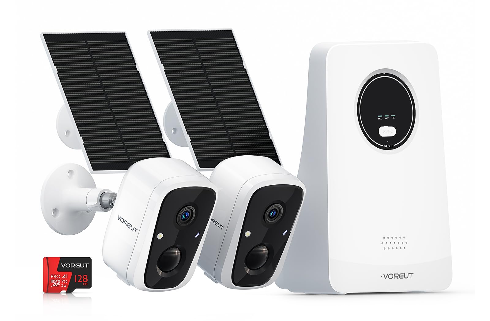Amazon.co.jp: VORGUT 防犯カメラ 屋外 ソーラー 400万画素 2台セット