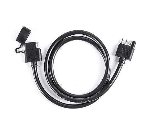 Miniatura 2 de Cable de extensión de remolque de 4 vías, adaptador de arnés de cableado macho a hembra con conectores impermeables sobremoldeados, calibre 16AWG
