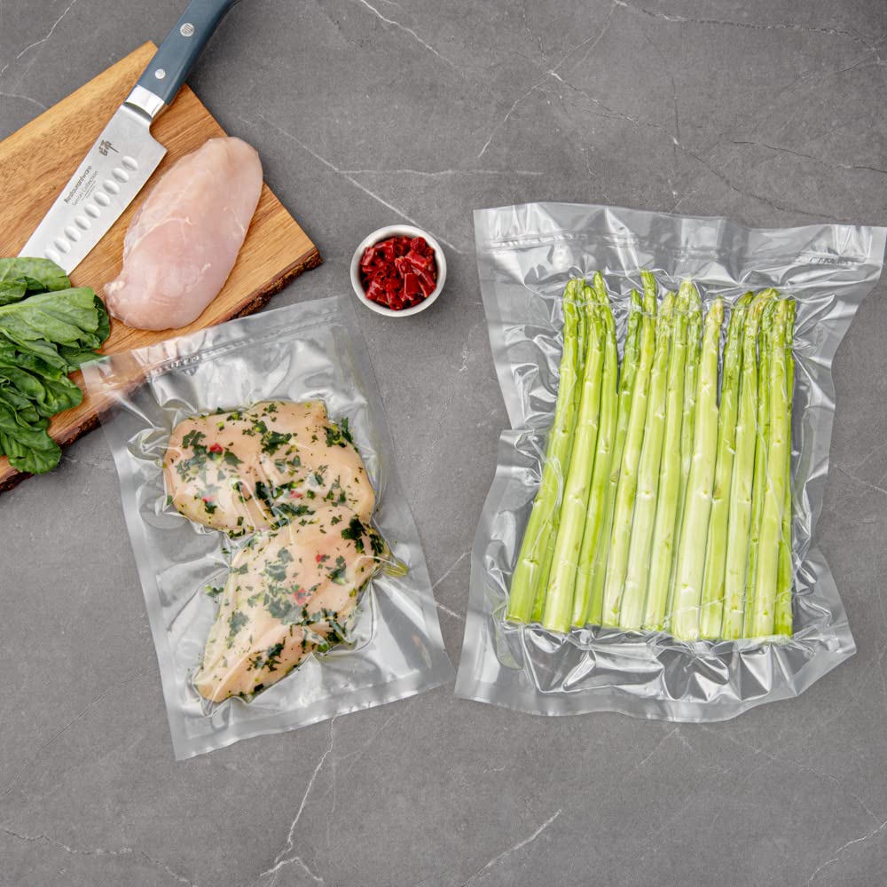 Fresh Hero - Bolsa de plástico transparente para envasado al vacío de cámara, 3 mil, sin BPA, 12 x 8 pulgadas, caja de 100 unidades