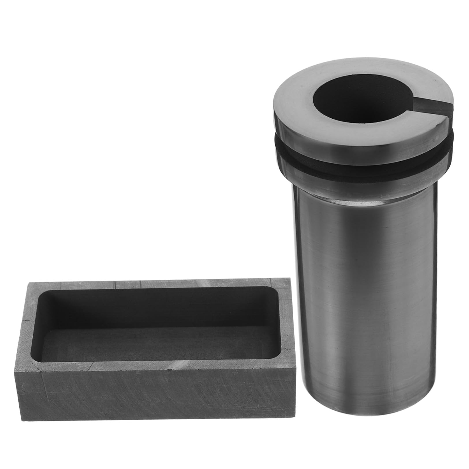 Amosfun 2 Stück Graphit Gießformset für Gold und Silberbarren 1 Kg Graphittiegel Einfache Bedienung Vielseitig für Schmelzofen und Aluminiumraffination
