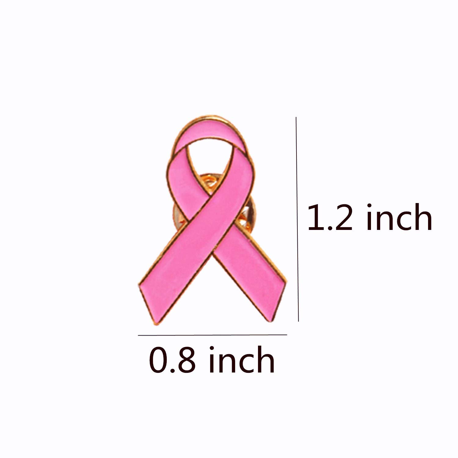 Aflyu Pink Ribbon Pins Breast Cancer Awareness Enamel Lapel Pins Buttons (110)