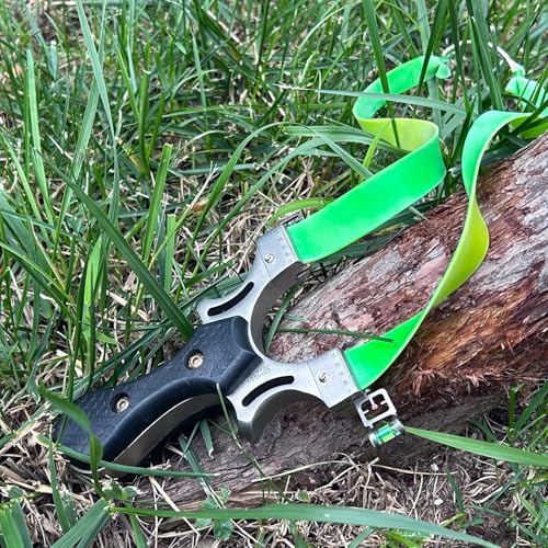 Slingshot, Hunting Sling Shot Set for Adults, Professional Stainless Steel Tactical Slingshots, High Velocity Catapult with Ammo Balls, Rubber Bands, Ammo Pouch, Target