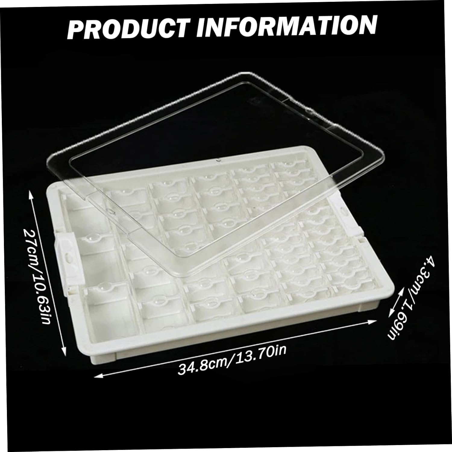 1 Set Bead Storage Solutions Includes 50 Clear Removable Bead Storage Containers with Snap Shut Lid, Plastic Organizer Box for Nail Art Rhinestone Jewelry