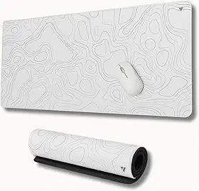 Mousepad Gamer Force One Skyhawk Snow XXL 90x40cm - Precisão Imbatível para FPS, Base Antiderrapante e Superfície de Tecido Premium Branca