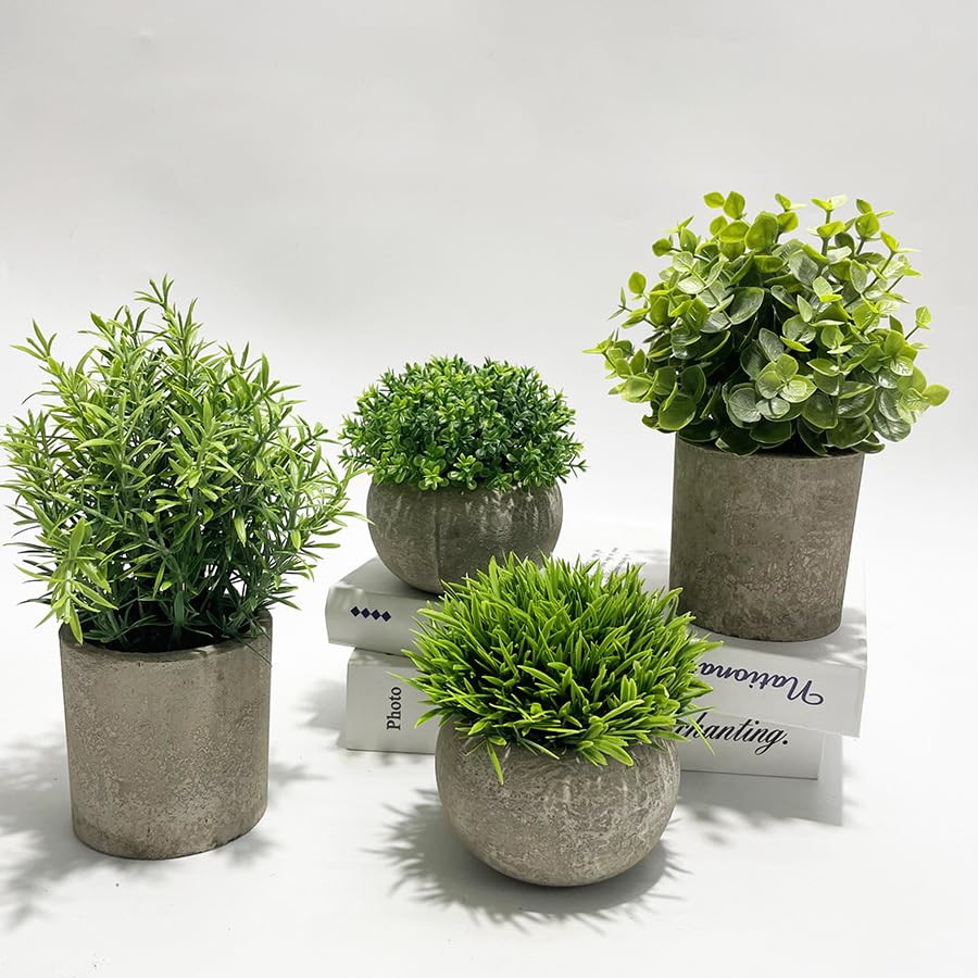 Amazon｜「Tuokus」人工観葉植物 4点セット 造花 鉢植え 光触媒