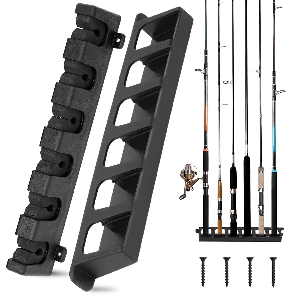 Angelruten Halter Wandmontage - 2 Paar Für 6 Ruten Aufbewahrung