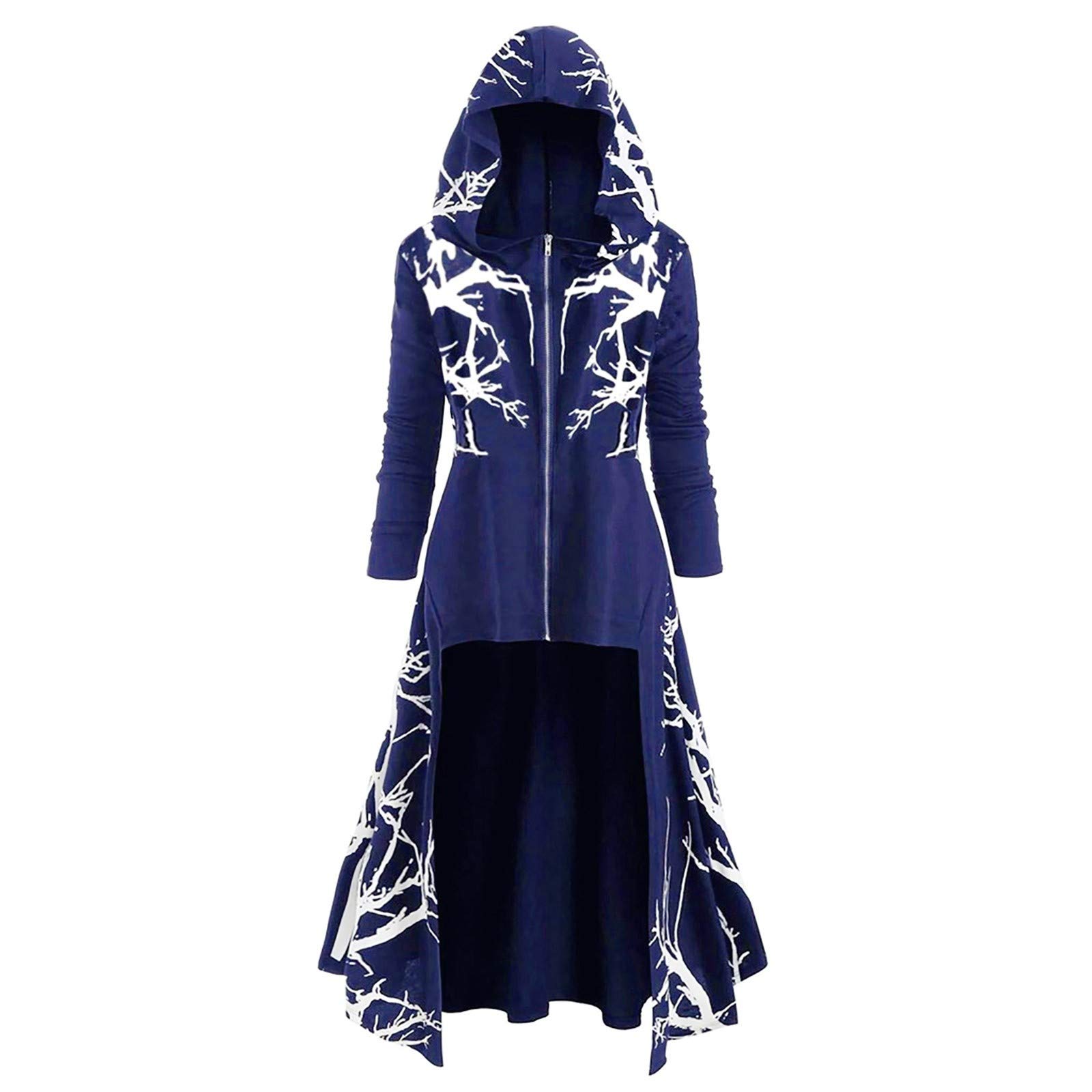 Halloween Costume Cape, Renaissance Cape Women, Large Sizes Cape Long Jumper Irregular Hoodie Dress Gothic Capelet Medieval Fancy Dress Cape Jacket Uniform for Adults Halloween Party L-5XL