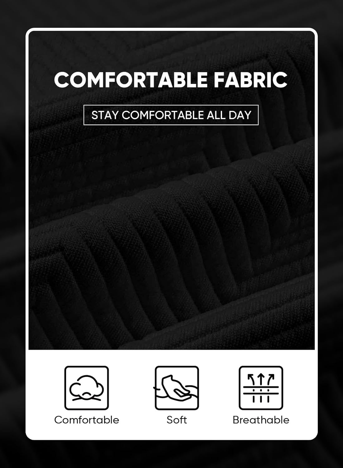 JMIERR Mens Crewneck Sweatshirt Casual Long Sleeve Texture Pullover Shirt for Men - Image 6